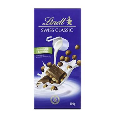 Imagem de Chocolate ao Leite com Avelãs Torradas Inteiras Swiss Classic Caixa 100g Lindt