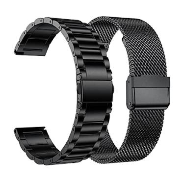 Imagem de EANWireless Compatível com Garmin Vivoactive 3/Garmin Venu Sq 20 mm, pulseira de metal de aço inoxidável e milanês para smartwatch Vivoactive 3 Music/Forerunner 245 Music