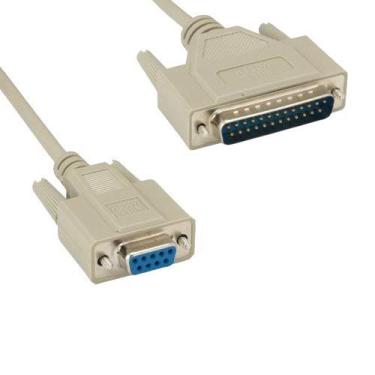 Imagem de Cabo adaptador KENTEK para impressora macho KENTEK de 7,6 m DB9 fêmea para DB25 Null Modem Série Cabo Adaptador de impressora 28 AWG F/M moldado D-SUB RS-232 Crossover 9 a 25 pinos para PC Mac Serial Dispositivo