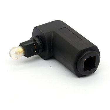 Imagem de Adaptador de áudio óptico Toslink inclinado BSHTU, conversor adaptador de cabo óptico de fibra óptica digital de 360 graus macho para fêmea