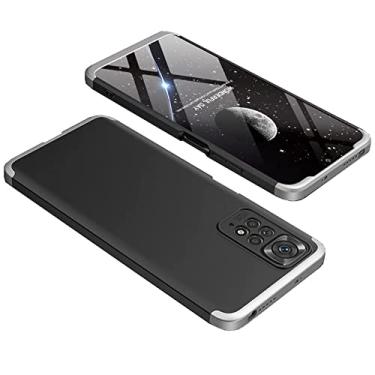 Imagem de Capa Capinha 360 Fosca Para Xiaomi Redmi Note 11s e 11T 5G Tela De 6.6" Polegadas Case Acrílica - Danet (Preta com cinza)