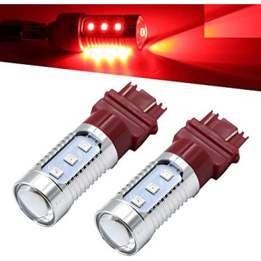 Imagem de Syneticusa 7443 LED vermelho parada de freio flash estroboscópica alerta traseiro aviso de segurança 12 lâmpadas LED