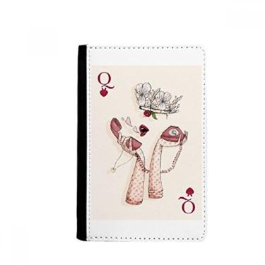 Imagem de Cartas de Baralho Coração Padrão Q Porta Passaporte Notecase Burse Carteira Carteira Carteira Cartão Bolsa, Multicolor