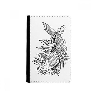 Imagem de Tradição de natação porta-passaporte peixe chinês Notecase Burse capa carteira porta-cartão, Multicolor