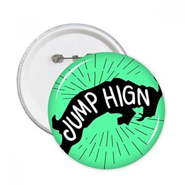 Imagem de Broche redondo natural de antílope preto com contorno de animal e alfinetes para decoração 5 peças