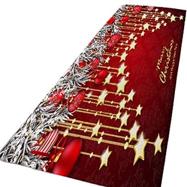 Imagem de Bireegoo Tapete de Natal Tapete de porta de Natal 3D Caroset Tapetes Decoração Tapetes e Tapetes Decorativos Decoração de Natal Ornamentos Decoração de Festa Presentes (60x180CM)