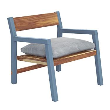 Imagem de Poltrona com Estofado Tramontina Mistral em Madeira Teca e Tauari com Acabamento Envernizado