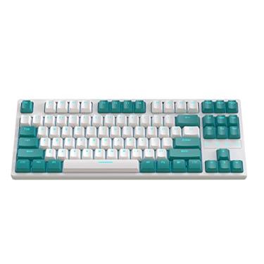 Imagem de 80% de teclado mecânico de jogos, 87key com fio anti-ghosting swap white Light Keyboard para jogador C-blue switch