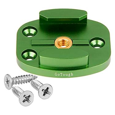 Imagem de Suporte QR GoTough Green com orifícios piloto – totalmente em metal, placa de liberação rápida versátil com parafuso de tripé de 1/4”-20 e suportes piloto compatíveis com GoPro HERO3, HERO3+, HERO4, HERO5, HERO6, HERO7 Quick Rel