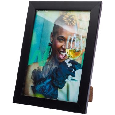 Imagem de Porta Retrato Premium Fosco Vidro 15X21Preto Mesa Ou Parede