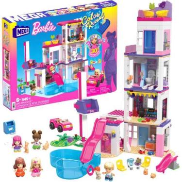 Mega casa dos sonhos da barbie dreamhouse + 75 peças - mattel no