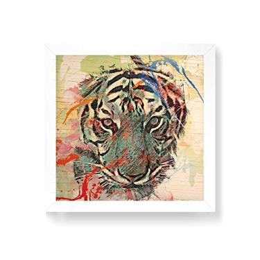 Imagem de Arte Maníacos Quadro decorativo com moldura caixa branca em Madeira - Tigre Tintas Close - 30x30cm