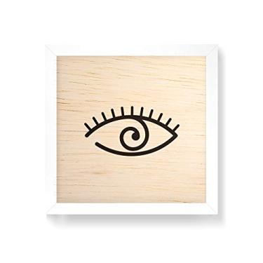 Imagem de Arte Maníacos Quadro decorativo com moldura caixa branca em Madeira - Olho Aberto - 30x30cm