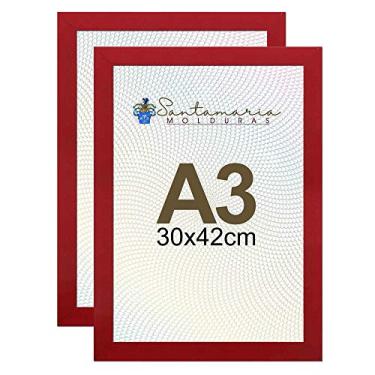 Imagem de Kit 2 Porta Retrato Molduras A3 30x42 Vermelho