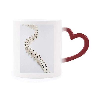 Imagem de Caneca Domino Pai Gow Foto Jogos Sensível ao Calor Caneca Vermelha Mudança de Cor