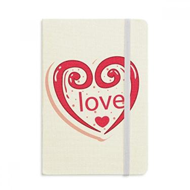 Imagem de Caderno de Dia dos Namorados Lindo Coração Rosa Oficial de Tecido Rígido Diário Clássico