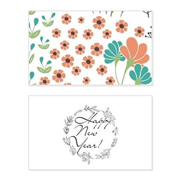 Imagem de GreenOrange Flower Plant Paint New Year Festival Greeting Card Bless Message Gift