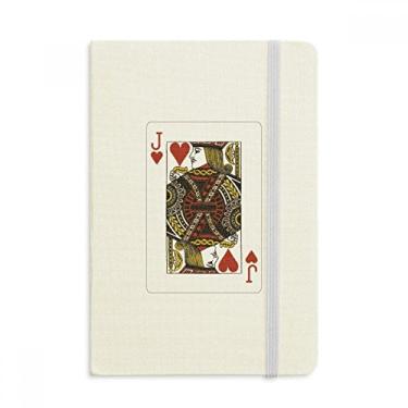Imagem de Caderno com estampa de cartas de baralho de coração J, capa dura de tecido, diário clássico