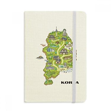 Imagem de Mapa mostrando monumentos populares na Coreia caderno de tecido capa dura diário clássico A5