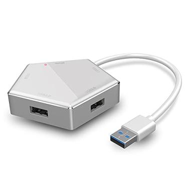 Imagem de KuWFi 5 em 1 USB HUB 4 USB3.0 port e Micro USB carregamento port multi-port de alta velocidade conversor HUB plug-and-play (white)