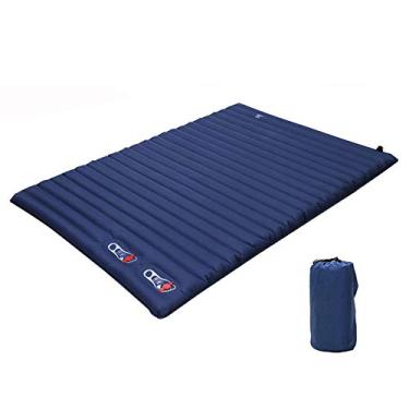 Imagem de C/H Tapete de acampamento com bomba de ar embutida para 2 a 3 pessoas, almofadas de acampamento espessas de 12 cm, almofada de dormir ultraleve, compacta, à prova d'água, tapete inflável de PVC para piquenique, churrasco e trilhas