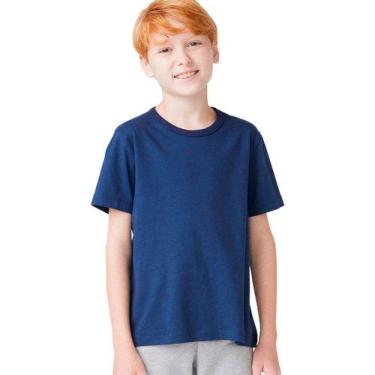Imagem de Camiseta Masculina Infantil Básica Hering Kids Azul Marinho