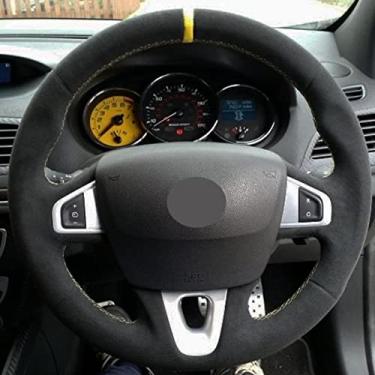 Imagem de LAYGU Capa de volante de couro de camurça costura à mão, para Renault Megane 3 (Coupe) RS 2010 2011 2012 2013 2014 2015 2016