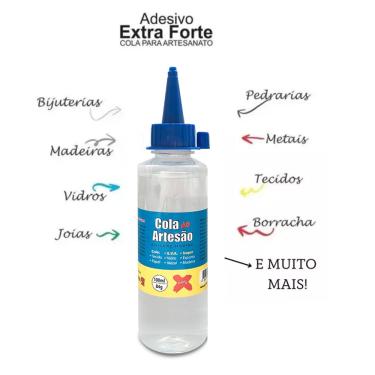 Imagem de Cola de Silicone Líquida p/ Artesanato Eva Isopor Couro Papel Papelão Cetim 100ml