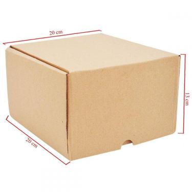 Imagem de Caixa Simples De Papelão Funda 20 Unidades Embalagens 20cm x 20cm x 13cm