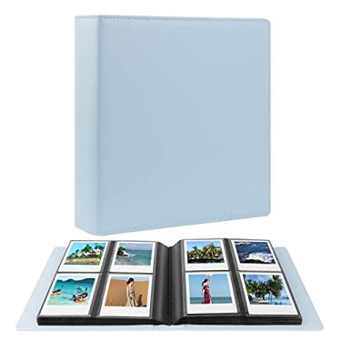 Imagem de Álbum de fotos com 192 bolsos para Fujifilm Instax Wide, Polaroid Now I-Type/OneStep/POP 2.0/SX70/Lab Instant Camera, 3,5x4,25 polegadas Polaroid Original i-Type Film Album Book (Azul)