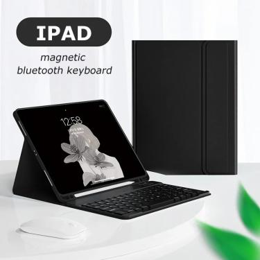 Imagem de Capa de Teclado Magnético para iPad  Teclado e Mouse Sem Fio  iPad Air 4  3  2  1  10.2  7th  8th