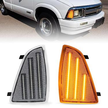 Imagem de Bestview Conjunto de luz de canto frontal compatível com Chevy Blazer S10 1994-1997, design de arnês atualizado, lado do motorista e do passageiro, lente transparente