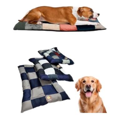 Imagem de Cama Pet Grande Lavável 90x60cm para Cães e Gatos com Tecido Resistente, Espuma Macia