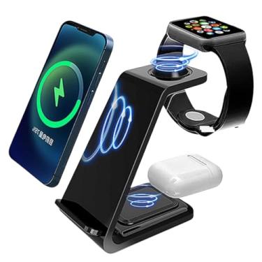 Imagem de Carregador Por Indução 3 em 1 Sem Fio Suporte Magnético Estação De Carregamento Ultra Rápido Turbo Com Bobina Dupla Multifuncional