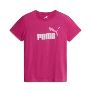 Imagem de PUMA Camiseta feminina com logotipo Ess, Rosa granada, PP