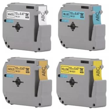 Imagem de Kit 4 Fitas Compatível Etiquetador Brother Pt-70 Pt-80 Pt-90 Colors