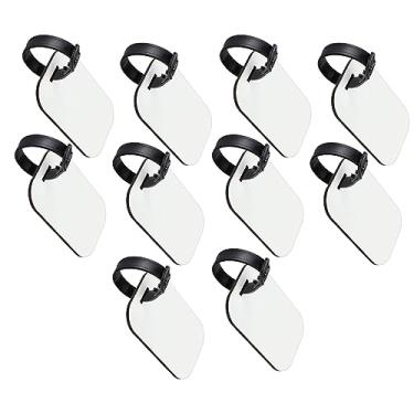 Imagem de Etiqueta de Bagagem de Sublimação de 10 Unidades, Cartões de Armazenamento de Armário de Roupas Leves, Etiquetas Brilhantes de MDF Branco, Etiqueta Dupla Face para DIY (A2)