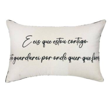Imagem de Almofada Baguete Sarja C/ Frase 190-01 35X52 Decortextil