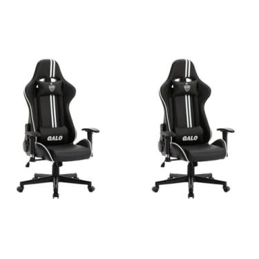 Imagem de Kit 2 Cadeiras Gamer Atlético Mineiro Cam 3318 Espresso Móveis Preto