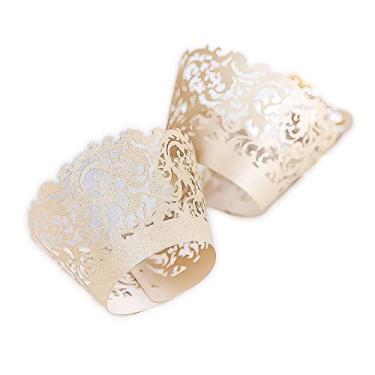 Imagem de YOZATIA Vine Embalagem de renda para cupcake, Marfim, 1