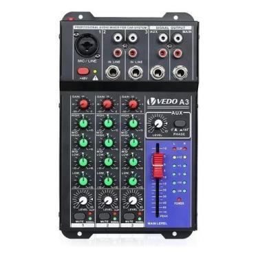 Imagem de Mesa De Som A3 Automotivo Vedo Com Equalizador 4 Bandas Mixer Profissi
