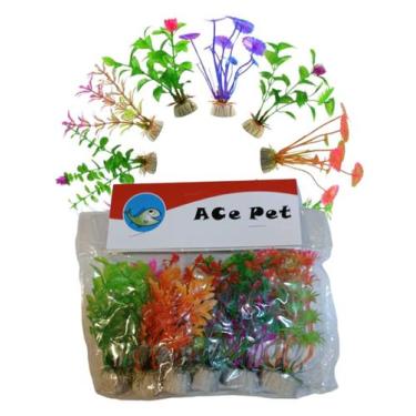 Imagem de Planta Artificial KIT 6 Unidades 10 Cm Para Aquário Enfeites - Ace Pet