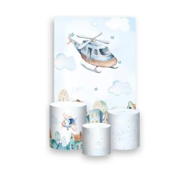 Imagem de Painel De Festa Vertical 1,50 x 2,20 + Trio De Capas Cilindro - Ursinh