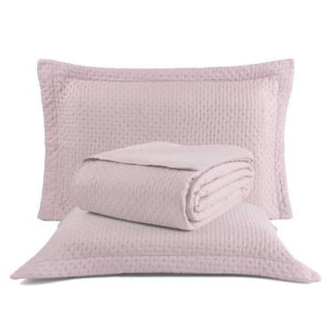 Imagem de Cobre Leito Colcha Cama Queen Box Dupla Face Cores - Rosas - ENTROU CO
