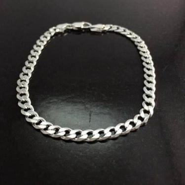 Imagem de Pulseira Masculina Prata Italiana Maciça 925 Grumet 5 Mm - Não informa