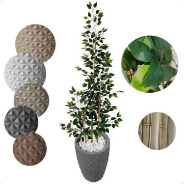 Imagem de Bambu Da Sorte Artificial 2 Metros Grande Com Vaso Decoração - Flor de