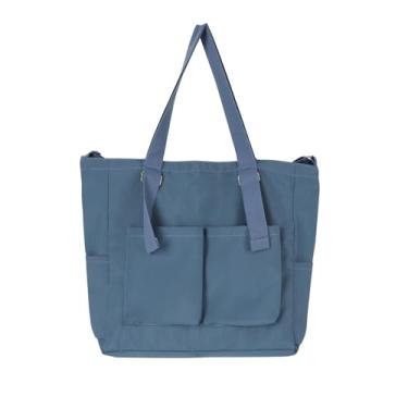 Imagem de V-LAFUYLIFE Bolsas Hobo, bolsas para mulheres, bolsas de ombro de nylon de grande capacidade com vários métodos de transporte, Jeans azul, 16.7*13.2