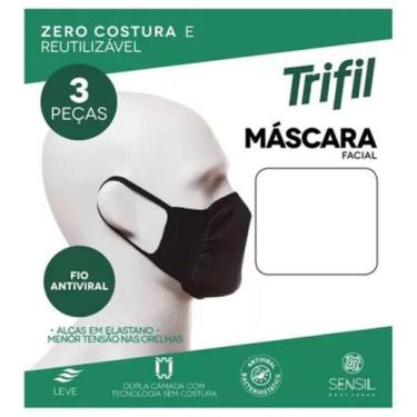 Imagem de Kit com 3 Máscaras Faciais Adulto Antiviral - Trifil - Tri Fil