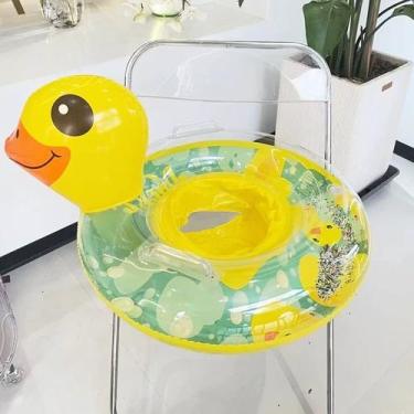 Imagem de Boia Pato Infantil Bebê Inflável Piscina Apoio Pernas Assento Fralda S