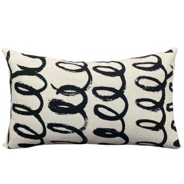 Imagem de Almofada Retangular Natural Espiral 30x50cm Preto - FASTLAR